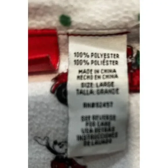 Disney Mickey Mouse Christmas Pajama Set L Red Truck Snowflake Print Fleece PJ‎ - Picture 6 of 9